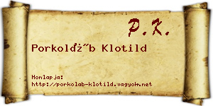 Porkoláb Klotild névjegykártya